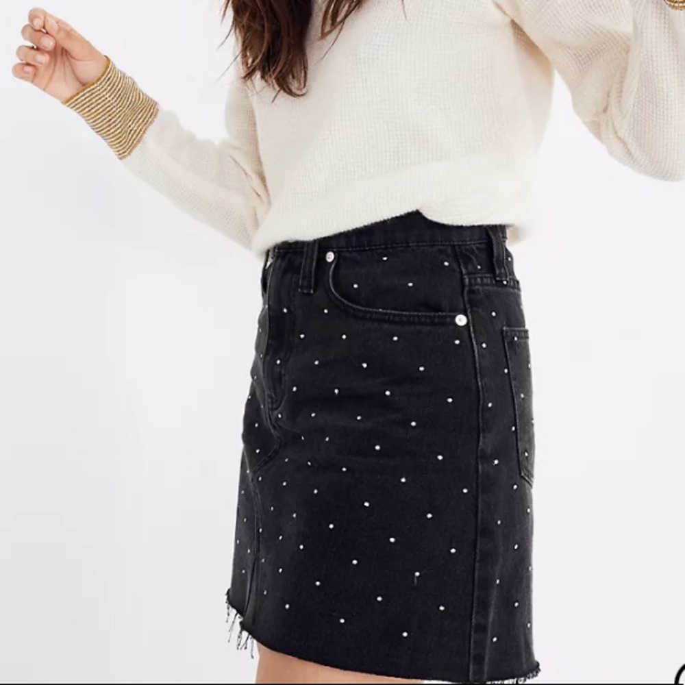 Rigid Denim A-Line Mini Skirt